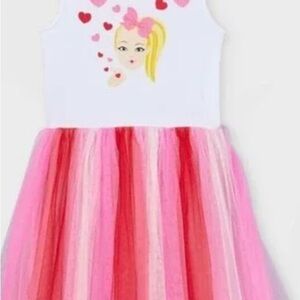 Perfect for Valentine’s Day Girls' Pink and White Heart Dress